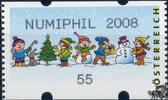 Österreich 2008 Automatenmarke ** - € 0,55 - Spielende Kinder im Schnee: NUMIPHIL 2008 -