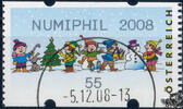 Österreich 2008 Automatenmarke o - € 0,55 - Spielende Kinder im Schnee: NUMIPHIL 2008 -