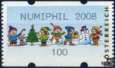 Österreich 2008 Automatenmarke ** - € 1,00 - Spielende Kinder im Schnee: NUMIPHIL 2008 -