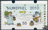 Österreich 2010 Automatenmarke ** - € 0,55 - Engel und Schneemann: NUMIPHIL 2010 -
