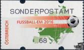 Österreich 2016 Automatenmarke ** - € 0,68 - Europakarte, Fußball: SONDERPOSTAMT -
