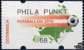Österreich 2016 Automatenmarke ** - € 0,68 - Europakarte, Fußball: PHILA PUNKT -