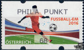 Österreich 2016 Automatenmarke ** - € 0,68 - Fußballspieler, Stadion: PHILA PUNKT -