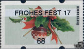 Österreich 2017 Automatenmarke ** - € 0,68 - Stechpalmenzweig mit Christbaumkugel: FROHES FEST 17 -