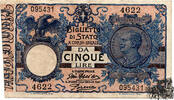 5 Lire 1907/1917 - Italien - vorzüglich -