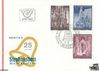 Österreich Österreich FDC 1977 - 2,50 S - 25 Jahre Wiedereröffnung des Stephansdoms (Stephansdom-Detailbilder) - Satz (3 W.) -