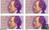 Österreich Österreich 2010 ** - 1,00 € - 150. Geburtstag von Gustav Mahler - Buntdruck-Viererblock -