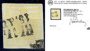 Österreich 1854 o - 1 Kreuzer Maschinenpapier - Nr.1 M III, hellzitronengelb - Attest Dr. Ferchenbauer -