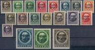 Freistaat Bayern, König Ludwig III - Nr.152-170A ** -