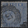 9 Kreuzer, ultramarin, 10 b o - Fünfkreisstempel 57 -