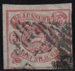 Braunschweig Nr. 12 a - 3 Silbergr., lebhaftlilarot auf weiß -