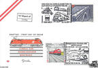Österreich FDC 2001 - 7 S Viergleisiger Ausbau der Westbahn - E.-K. SStp. 4300 St. Valentin und 3390 Melk (22.10.2000) -