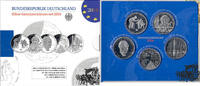 Deutschland 10 Euro 5 x 10 Euro 2014 ADFGJ - Silber-Sammlermünzenset, Spiegelglanz -