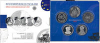 Deutschland 10 Euro 5 x 10 Euro 2013 ADFGJ - Silber-Sammlermünzenset, Spiegelglanz -
