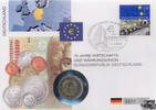 Deutschland 2 € Münze + 0,55 Briefmarke Euro Numisbrief Deutschland - 10 Jahre WWU -