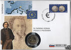 Slowenien 2 € Münze + 1,00 Briefmarke Euro Numisbrief Slowenien - France Preseren -