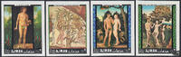 Vereinigte Arabische Emirate Ajman 1968 ** - 4 x 2 R - Gemälde: Adam und Eva - Satz -