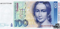  100 Mark 1989 - Deutschland - bankfrisch-  110,00 EUR  + 13,60 EUR frais d'envoi