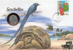 Seychellen 5 Cent Numisbrief Seychellen 1988 - Strand mit Schildkröte -