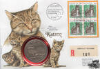 Schweiz 1 Crown Numisbrief Schweiz 1990 - Katzen -