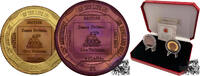 Jungfern-Inseln Britisch 5 + 75 Dollar 5 + 75 Dollar 2004 - Brtisch Guiana 1 Cent, Gold + Titan, selten, Farbe: magenta, Titanium Collection -