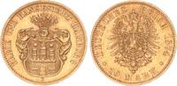Hamburg 10 Mark 1874 Freie und Hansestadt Hamburg vz+ 3350,00 EUR  + 10,00 EUR frais d'envoi