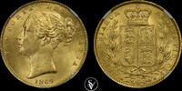 G.BRITAIN 1 sovereign 1869 Victoria shield NGC MS 64 4000,00 EUR  + 35,00 EUR frais d'envoi
