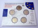 Deutschland, Bundesrepublik Deutschland, BRD 5 x 2 Euro Gedenkmünzen Set (A,D,F,G,J) - 100. Geburtstag Helmut Schmidt -