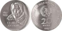 Deutsche Demokratische Republik, DDR 20 Mark 125. Geburtstag von Clara Zetkin -