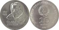 Deutsche Demokratische Republik, DDR 20 Mark 125. Geburtstag von Clara Zetkin -