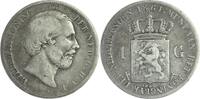Niederlande 1 Gulden 1861 Wilhelm III. 1849-1890 s-ss, kl. Rdf. 40,00 EUR  + 15,00 EUR frais d'envoi