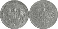 Deutschland/ Freie und Hansestadt Hamburg 5 Mark 1902 (J) Stadtwappen ss 80,00 EUR  + 15,00 EUR frais d'envoi