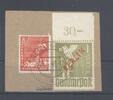 Deutschland ab 1945 Berlin Michel Nummer 33, 1 Mark Rotaufdruck ndgz Oberrand Briefstück -