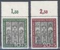 Deutschland ab 1945 Bund Michel Nummer 139-40, Marienkirche 1951 ** vom Oberrand -