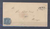 Deutschland vor 1945 Thurn & Taxis, Brief mit 1 Kreuzer blau als EF aus Jena mit Zweizeiler -