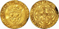 France Écu d'or Charles VI Monnaie France - Écu d'or à la couronne - Montpellier - Trésor guerre de cent ans - Abbaye de la Lucerne -