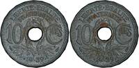 France 10 centimes Lindauer - Epreuve Double revers 10 centimes Zinc - Tranche lisse 24 pans -