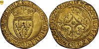 France Écu d'or Monnaie France – Charles VI – Écu d’or à la couronne – Saint-Lô – PCGS MS 63 - Trésor guerre de cent ans – Abbaye de la Lucerne -
