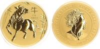 Australien 100 Dollars - Lunar, 1 Unze Gold, Jahr des Büffels / Rind / Ox -