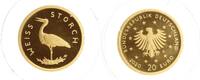 Deutschland 20 Euro BRD, Heimische Vögel - Weißstorch, in Münzkapsel mit Zertifikat -