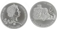 Niue - 2 Dollars Tschechische Republik, Löwe mit Wappen, 1 Unze Silber -
