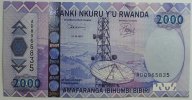 Ruanda 2000 Francs 2007 1 9,00 EUR prix TTC + 8,99 EUR frais d'envoi