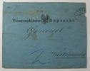 Preussen Telegraphische Depesche mit Preussen Adler, blaues Papier, Poststpl. Lingen -