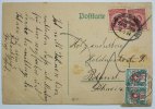 Deutsches Reich 10 Pf rot 2 Stück mit klarem Bahnpoststempel FRANKFURT KARLSRUHE BASEL zug 918 -