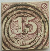 Thurn & Taxis Michel Nr. 24 15 Kr. braunpurpur, bis auf kl. tangierte Stelle voll bis -