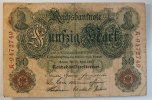 Deutsches Reich 50 Mark Rosenberg Nr. 42, Serie A, Unterdruck T, KN 7-stellig -