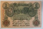 Deutsches Reich 50 Mark Rosenberg Nr. 42, Serie A, Unterdruck T, KN 7-stellig -