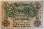 Deutsches Reich 50 Mark Rosenberg Nr. 42, Serie A, Unterdruck T, KN 7-stellig -