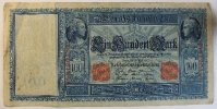 Deutsches Reich 100 Mark Rosenberg Nr. 43 a, Serie F, Papier weiss -