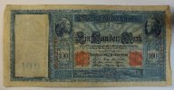 Deutsches Reich 100 Mark Rosenberg Nr. 43 a, Serie G, Papier weiss -